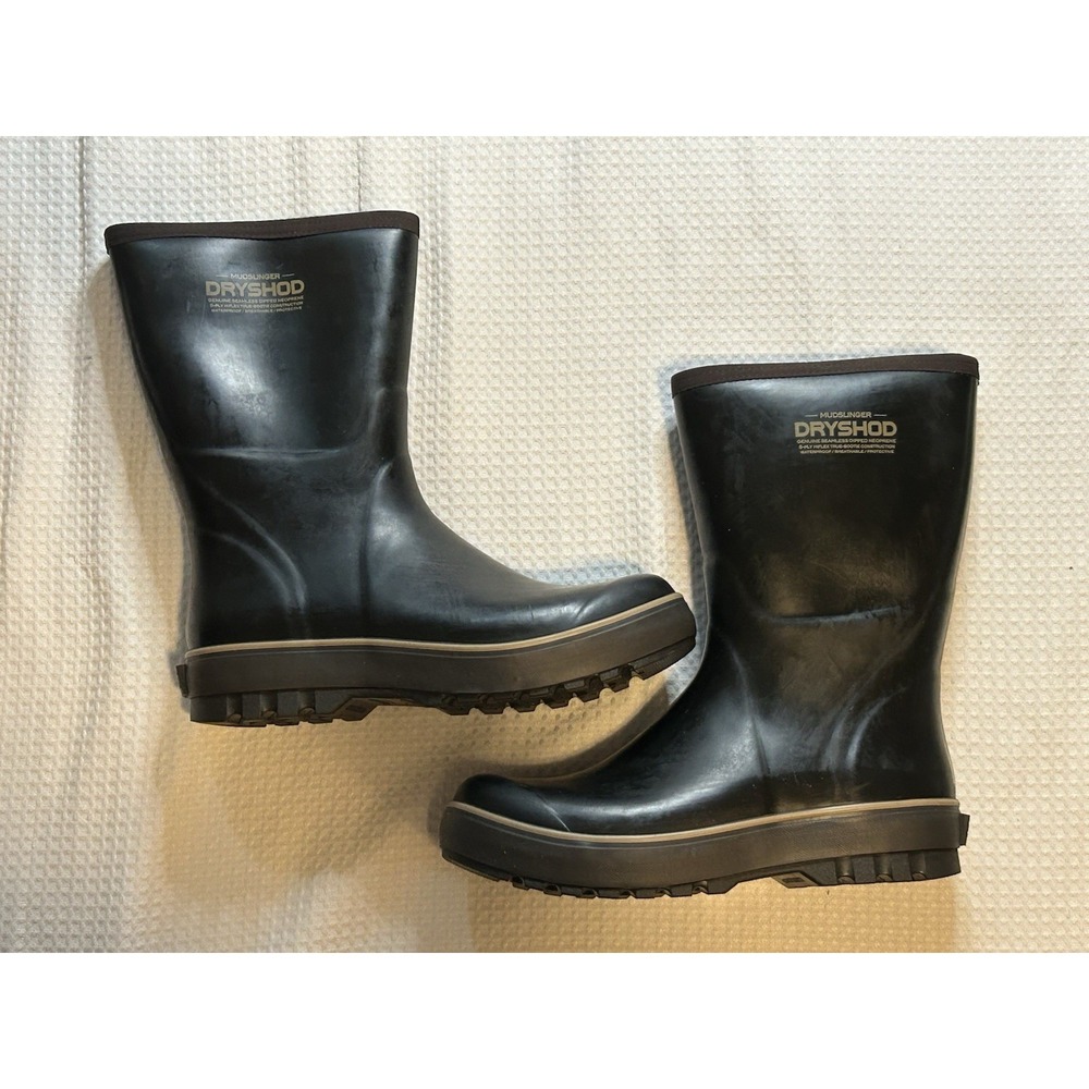 DRYSHOD Mudslinger Boots Men's Size 12 / 12.5 Black Waterproof Steel Shank